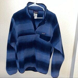 Patagonia Men's Blue Patterned Synchilla Size Small